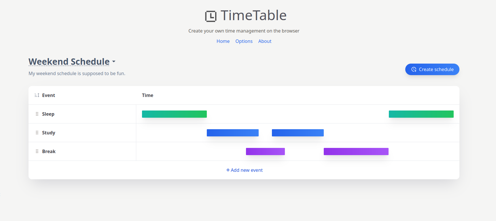 Image for Timetable
